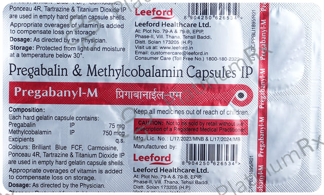 Pregabanyl M 750mcg/75mg Capsule 10s