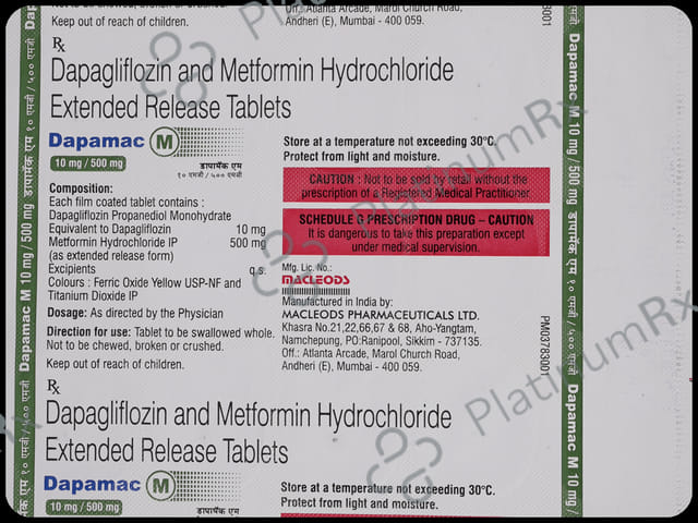 Dapamac M 10/500mg Tablet ER 15s