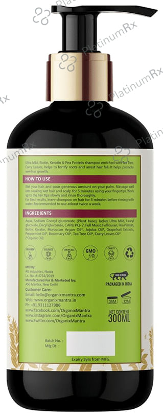 Organix Mantra Tea Tree Shampoo Curry Leaves
