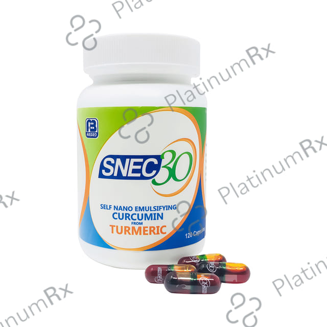 Snec 30 Liquid Turmeric Curcumin Capsule US Patent - Supports Joint, Heart & Brain Health 120 capsules