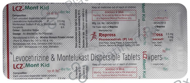 LCZ Mont Kid 2.5/4mg Tablet 10s