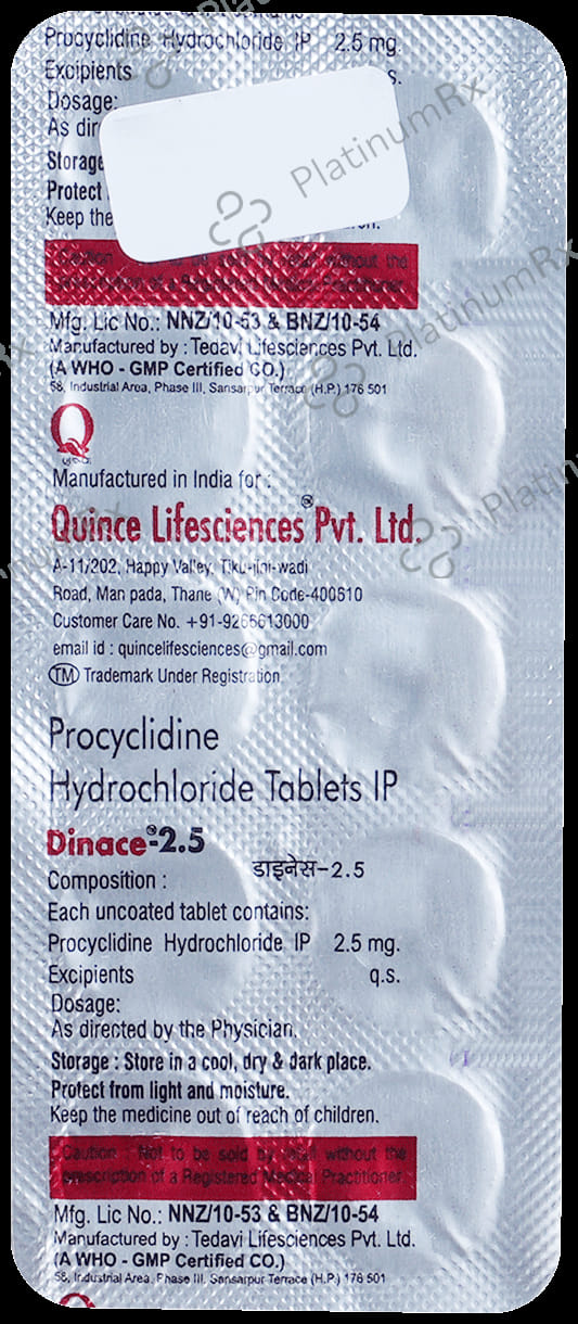 Dinace 2.5mg Tablet 10s