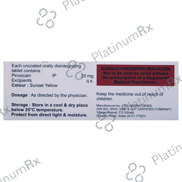 Prioxcan 20mg Tablet MD 10s