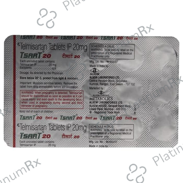 Tsart 20mg Tablet 15s