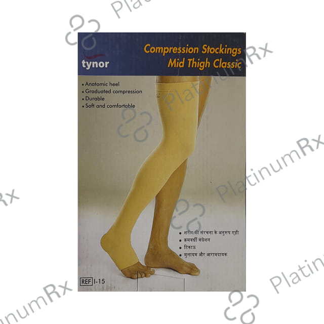 Tynor I 15 Compression Stocking Mid Thigh Open Toe