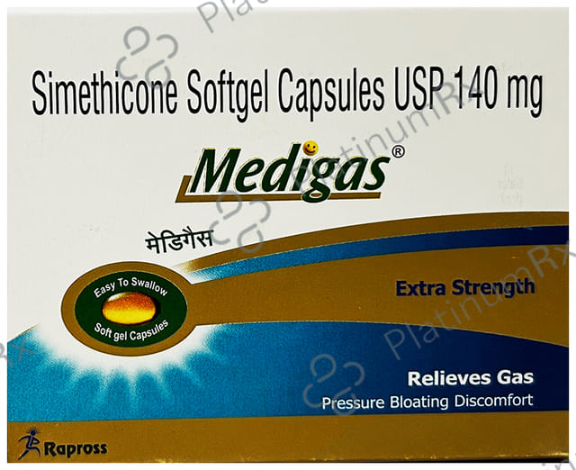 Medigas Softgel Capsule 140mg Soft Gelatin Capsule 15s