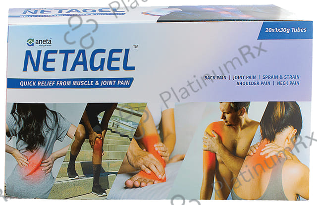 Netagel Quick Relief from Muscle & Joint pain Gel (30gm Each) 20 Tubes