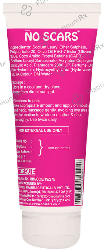 NO Scars with Salicylic Acid Cleansing Face Wash ( 60ml) 3 Tubes