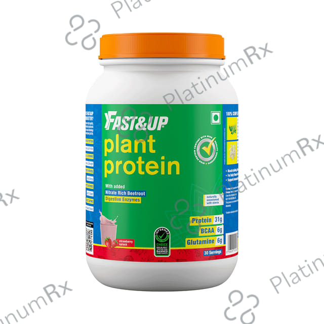 Fast&Up Plant Protein with Added Nitrate Rich Digestive EnzymeBeetroot Powder Strawberry Splash 1320 gm