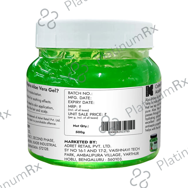 Pure Aloe Vera Gel 500g - Face & Hair - Hydrating, Moisturizing, Soothing- Multipurpose Gel Gel 500 gm