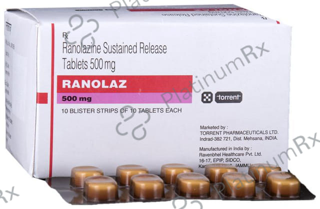 Ranolaz 500mg Tablet SR 10s