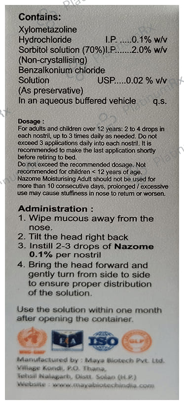 Nazome Adult 0.1% Nasal Drops 10ml