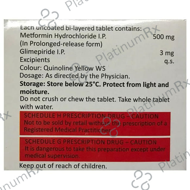 Obimet GX 3/500mg Tablet PR 10s