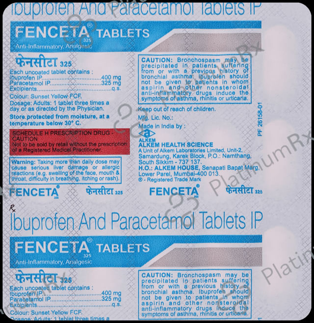 Fenceta 400/325mg Tablet 15s