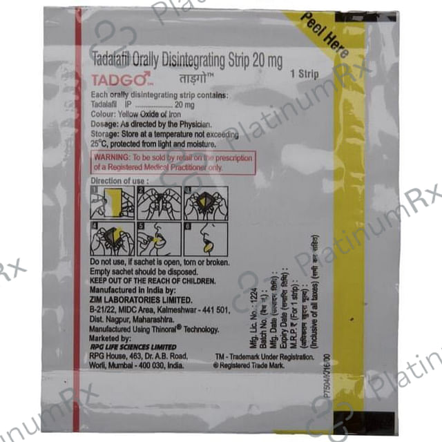 Tadgo 20mg Disintegrating Strip
