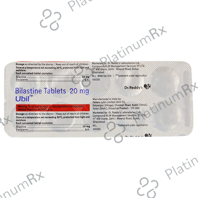 Ubil 20mg Tablet 10s