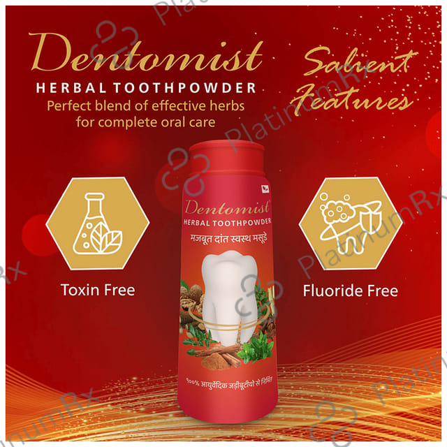 Dentomist Herbal Tooth Powder (100gm Each) 1 Bottle