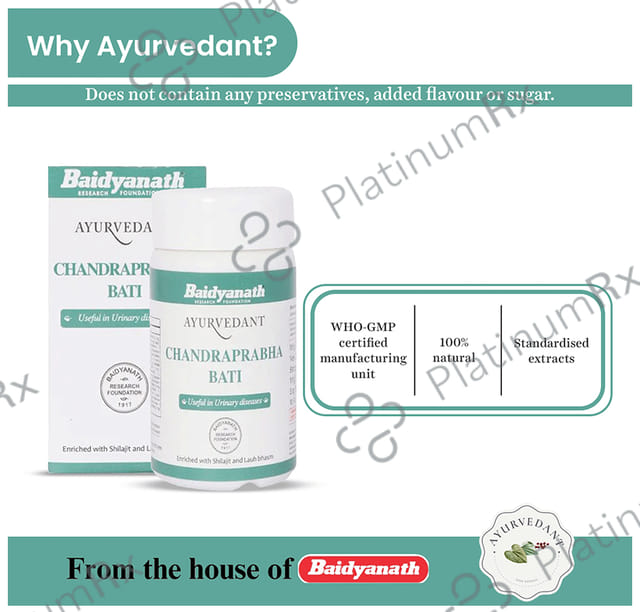 Baidyanath (Jhansi) Ayurvedant Chandraprabha Bati