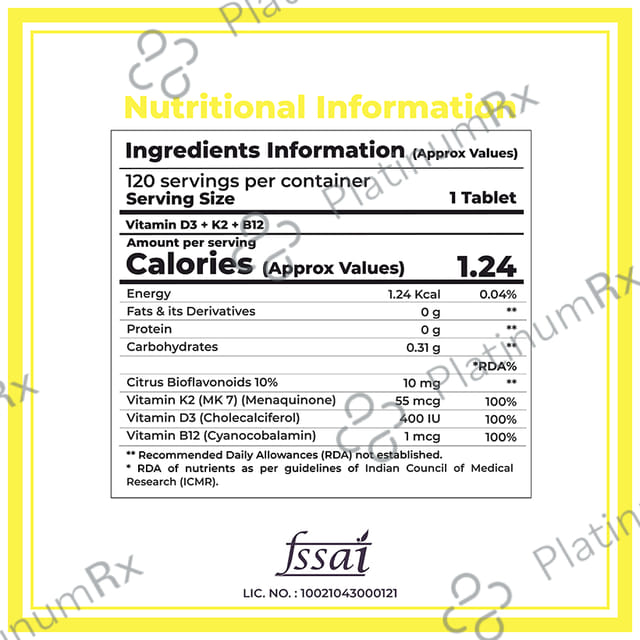 Boldfit Vitamin D3 60000IU Tablet 120s