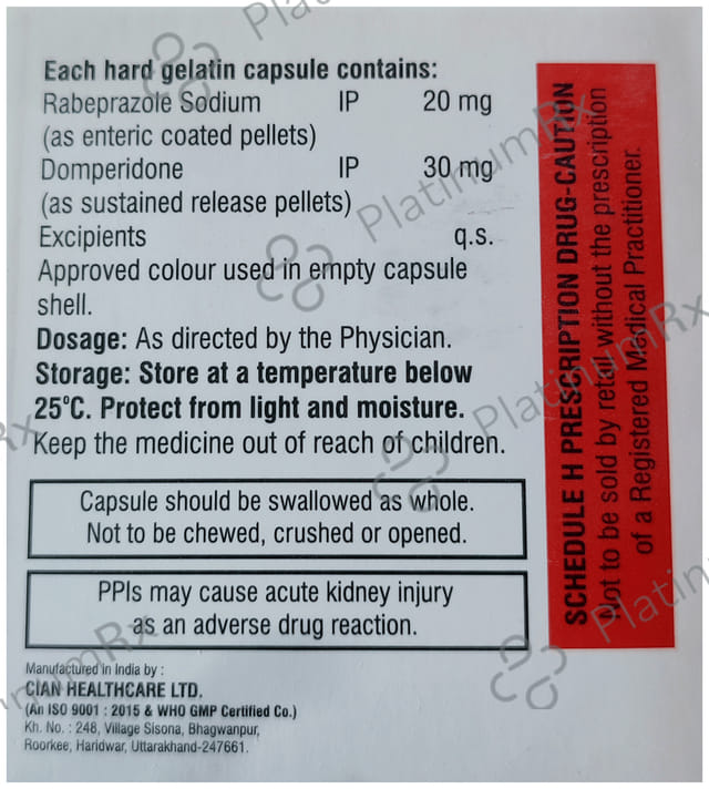 Reborul 30/20mg DSR Capsule 10s