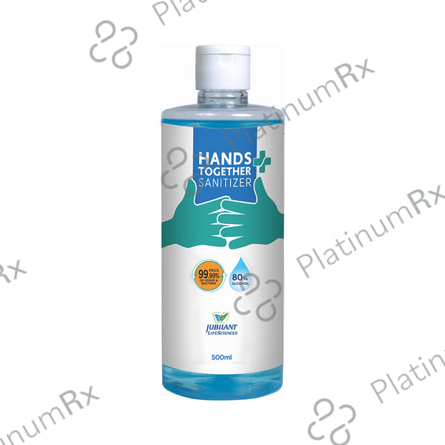 Hands Together Plus Sanitizer with 80% Alcohol, Glycerol & Hydrogen Peroxide 500 Sanitizer