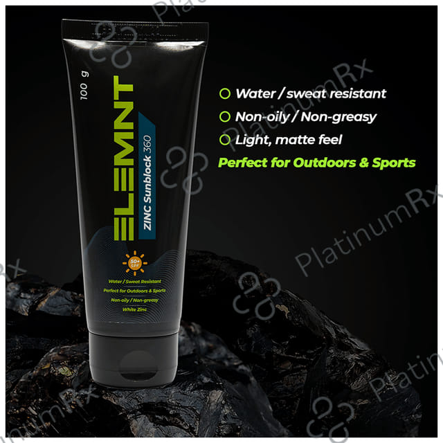Elemnt Zinc Sunblock 360 Sunscreen SPF 50+ Cream 100gm