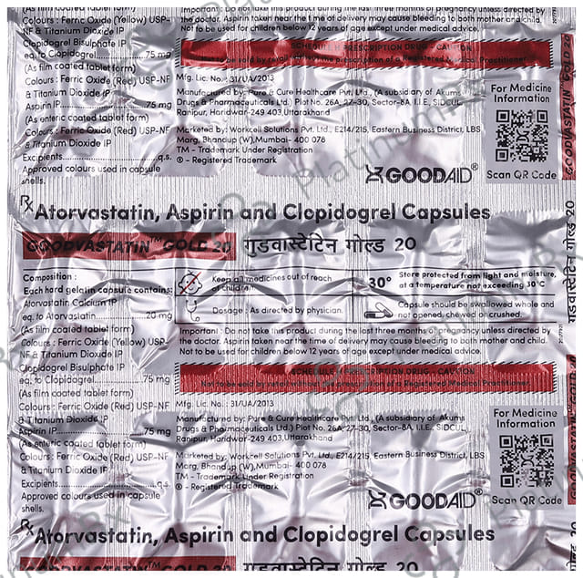 Goodvastatin Gold 20/75/75mg Capsule 15s
