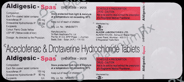 Aldigesic Spas 100/80mg Tablet 10s