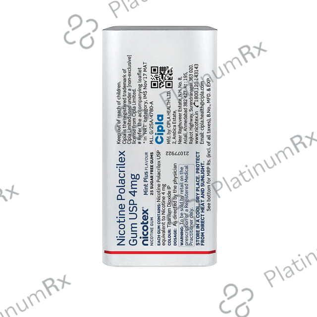 Nicotex 4mg Mint Plus Flavour Tin Gum 44s