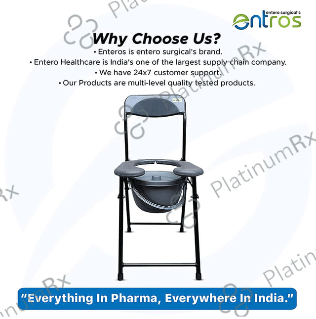 Entros C779A Folding Light Weight Commode Chair Front Cut