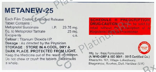 Metanew 25mg Tablet ER 10s
