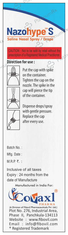 Nazohype S Saline Nasal Sparay/Drops 10ml