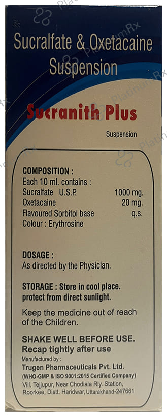 Sucranith Plus Oral Suspension 200 Oral Suspension