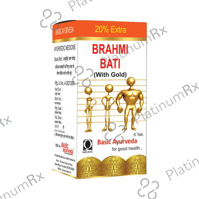 Basic Ayurveda Brahmi Bati with Gold 6 tablets