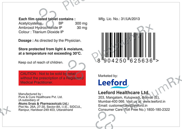 Mucoend AM 300/30mg Tablet 10s