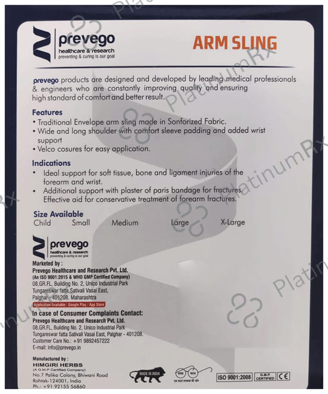 Prevego's Arm Sling Large
