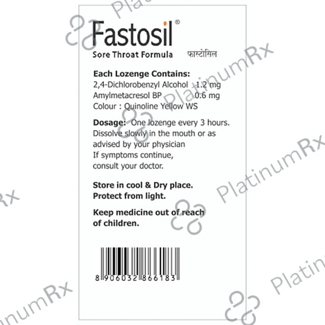 Fastosil Lozenges Honey Lemon