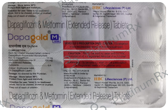 Dapagold M 10/500mg Tablet ER 10s
