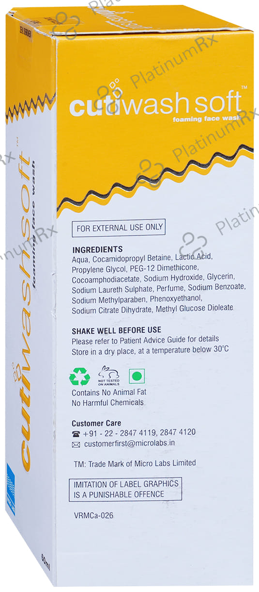 Cutiwash 5% Soft Foaming Face Wash 60ml