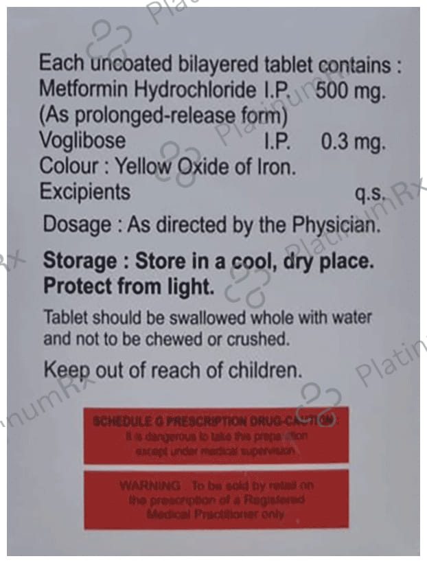 Voglidase M Forte 500/0.3mg Tablet SR 10s