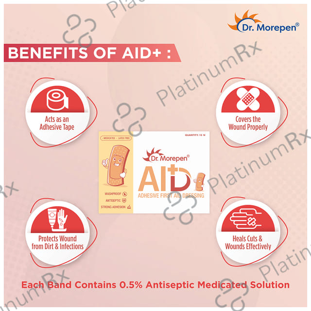 Dr. Morepen Aid Adhesive First Aid Dressing 10 bandages
