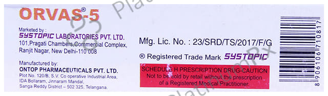 Orvas 5mg Tablet 10s