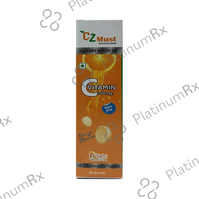 CZ Must Vitamin C 500mg Effervescent Tablet Sugar Free Orange