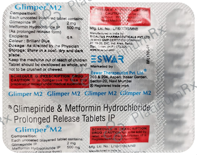 Glimper M 2/500mg Tablet PR 15s