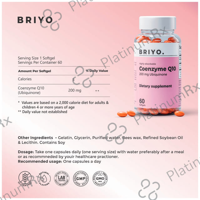 Briyo Coenzyme Q10 200mg Capsule 60s