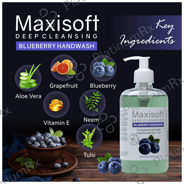 Maxisoft Deep Cleansing Blueberry Handwash (500ml Each) 1 Bottle