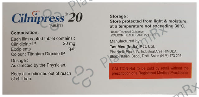 Cilnipress 20mg Tablet 10s