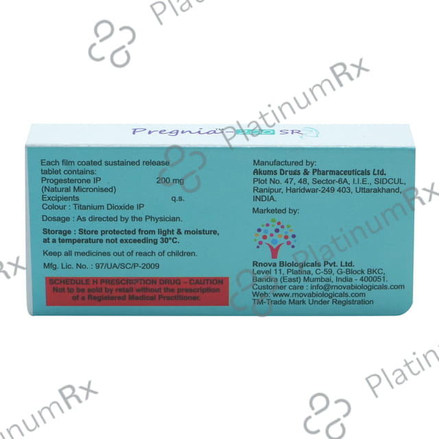 Pregnia 200mg Tablet SR