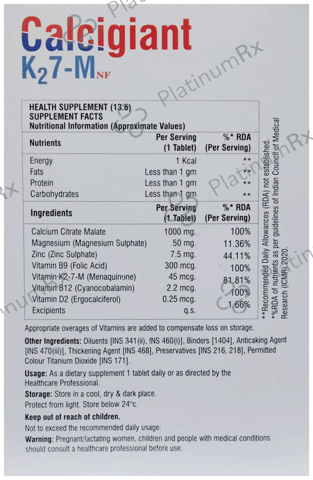 Calcigiant K27 M Tablet 10s