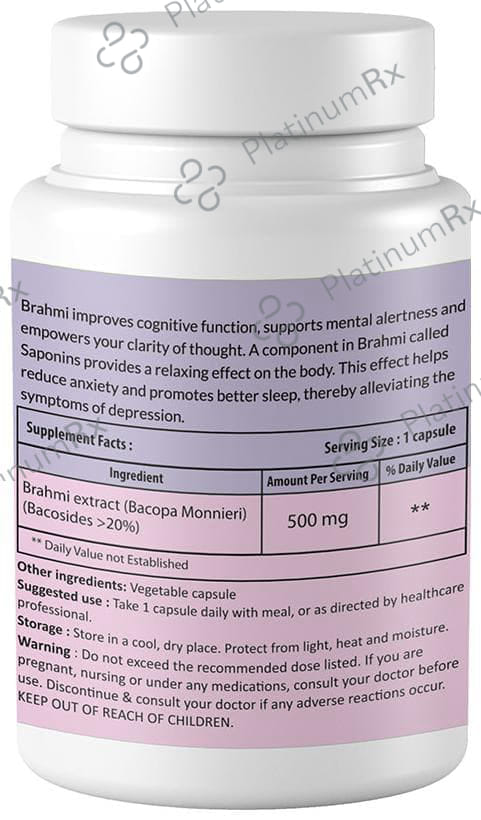Zinnia Wellness Brahmi Extract Veggie Capsule